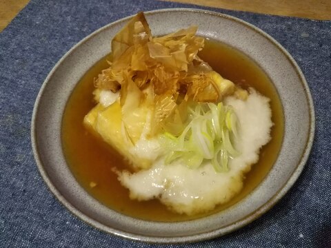 揚げ豆腐のとろろがけ